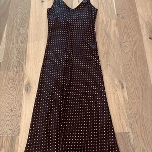 Zara Black Maxi Dress with White Dots